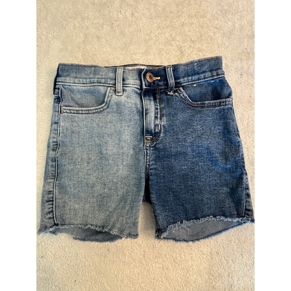 Abercrombie Kids Girls Two Tone High Rise‎ Denim Bike Shorts Blue Size 9/10